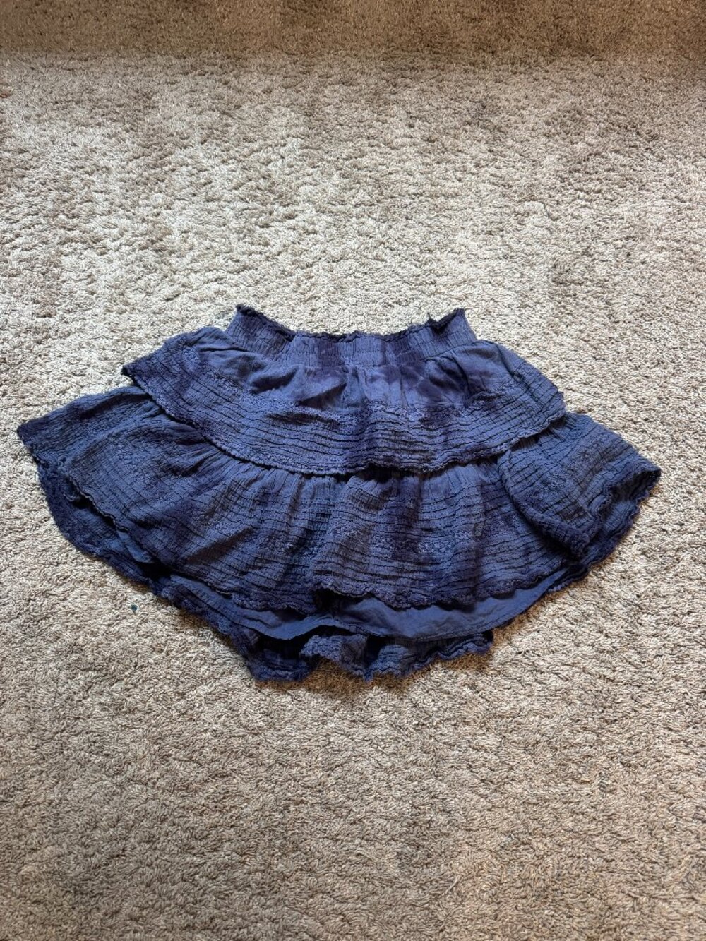Aerie Ruffle Skirt - Blue